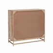Pemberly Row Storage Cabinet 2 Sliding Cane Doors Gold Metal Base in Natural