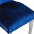 Pemberly Row 2 Piece Stainless Steel Legs Chair with Velvet Fabric in Blue