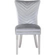 Pemberly Row 2 Piece Stainless Steel Legs Chair with Velvet Fabric in Silver