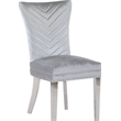 Pemberly Row 2 Piece Stainless Steel Legs Chair with Velvet Fabric in Silver