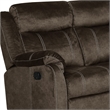 Pemberly Row Fabric Brown Reclining Loveseat w/ Console Drawer