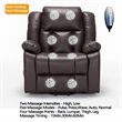 Pemberly Row Faux Leather Lift Assist Recliner Chair in Brown