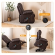 Pemberly Row Faux Leather Lift Assist Recliner Chair in Brown
