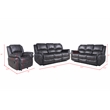 Pemberly Row 3-Piece Living Room Set Faux Leather Sofa Set in Gray
