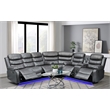 Pemberly Row Faux Leather Living Room Set Reclining Sectional Sofa in White