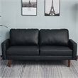 Pemberly Row Faux Leather Sofa Mid-Century Couch for Living Room/Office-Black