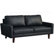 Pemberly Row Faux Leather Sofa Mid-Century Couch for Living Room/Office-Black