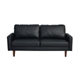Pemberly Row Faux Leather Sofa Mid-Century Couch for Living Room/Office-Black