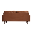 Pemberly Row Faux Leather Sofa Mid-Century Couch for Living Room/Office-Brown
