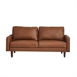 Pemberly Row Faux Leather Sofa Mid-Century Couch for Living Room/Office-Brown