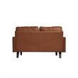 Pemberly Row Faux Leather Loveseat Modern Sofa for Living Room/Office in Brown
