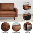 Pemberly Row Faux Leather Loveseat Modern Sofa for Living Room/Office in Brown