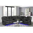 Pemberly Row 3 - Piece USB Vegan Leather Reclining Sectional with Sound System