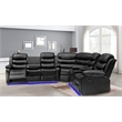 Pemberly Row 3 - Piece USB Vegan Leather Reclining Sectional with Sound System