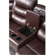 Pemberly Row 3-Piece USB Vegan Leather Reclining Sectional with Sound System