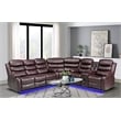 Pemberly Row 3-Piece USB Vegan Leather Reclining Sectional with Sound System