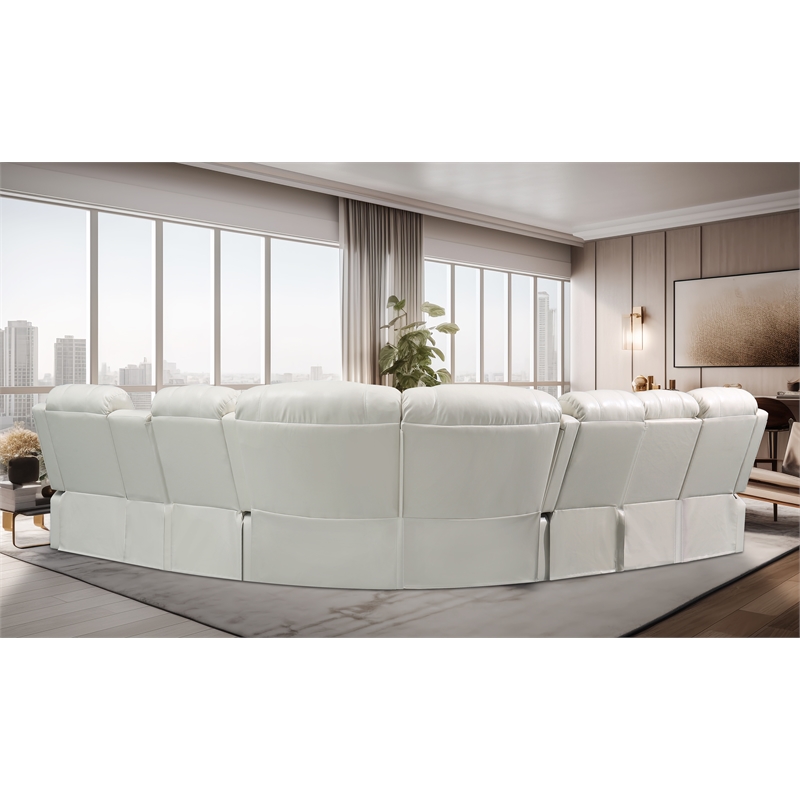 Pemberly Row 3 - Piece USB Vegan Leather Reclining Sectional with Sound System