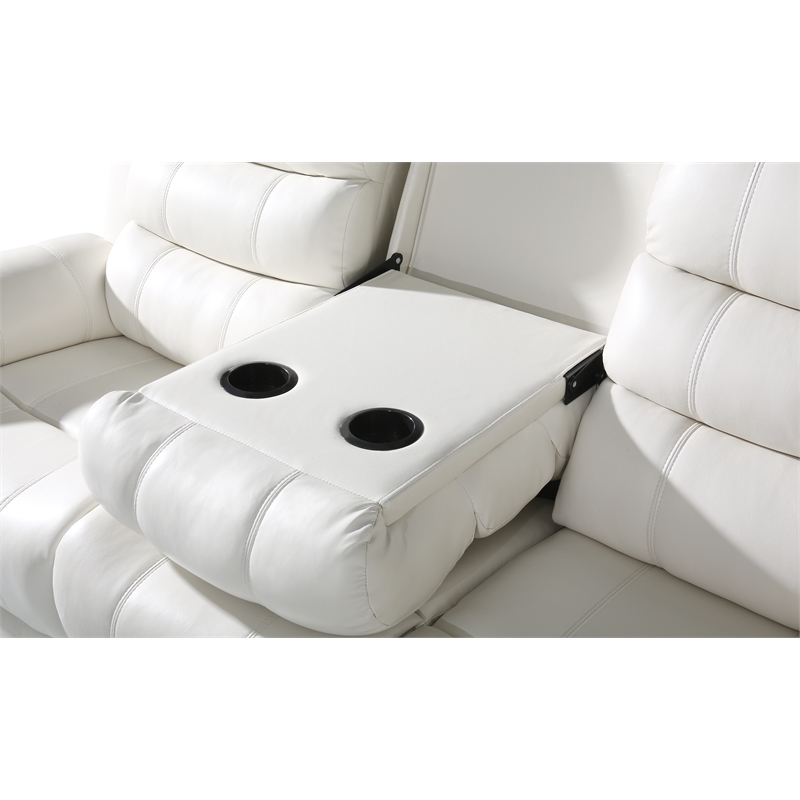Pemberly Row 3 - Piece USB Vegan Leather Reclining Sectional with Sound System