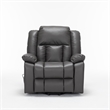 Pemberly Row Leather Lift Assist Recliner Chair with Heat and Massage Dark Gray