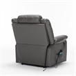 Pemberly Row Leather Lift Assist Recliner Chair with Heat and Massage Dark Gray
