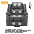 Pemberly Row Leather Lift Assist Recliner Chair with Heat and Massage Dark Gray