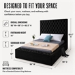 Pemberly Row Modern Solid Wood Tufted Velvet King Bed in Black