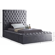 Pemberly Row Modern Solid Wood Tufted Velvet Twin Bed in Gray