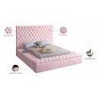 Pemberly Row Modern Solid Wood Tufted Velvet Full Bed in Pink