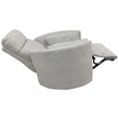 Pemberly Row Fabric Power Swivel Glider Recliner Chair in Mineral White