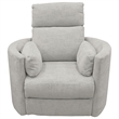 Pemberly Row Fabric Power Swivel Glider Recliner Chair in Mineral White