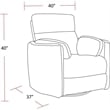 Pemberly Row Fabric Power Swivel Glider Recliner Chair in White with USB Charger