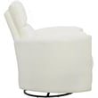 Pemberly Row Fabric Power Swivel Glider Recliner Chair in White with USB Charger
