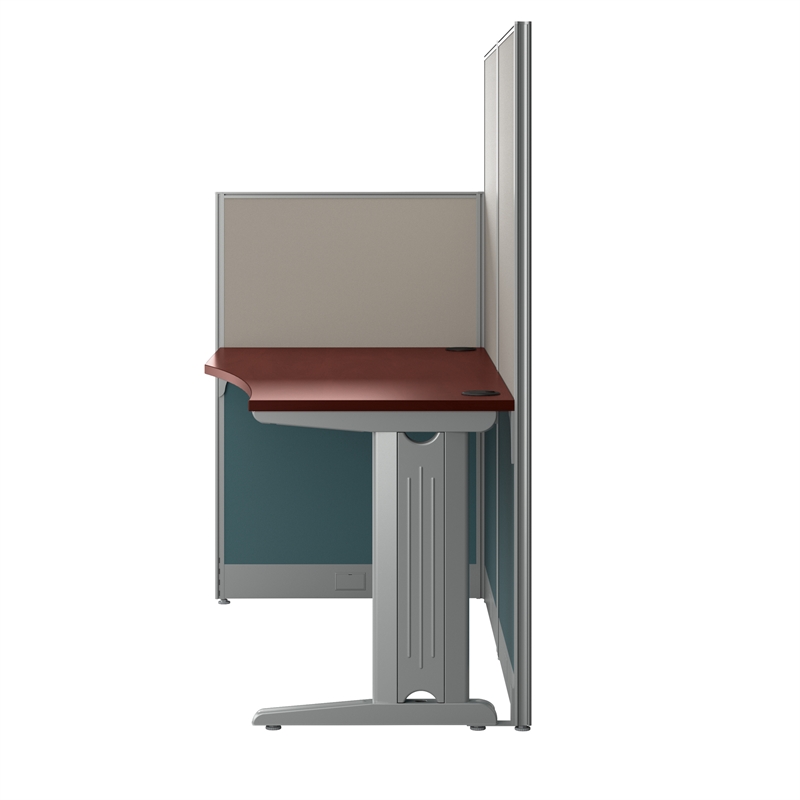 Pemberly Row 65W Straight Cubicle Desk in Hansen Cherry - Engineered Wood