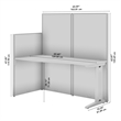 Pemberly Row 65W Straight Cubicle Desk in Hansen Cherry - Engineered Wood