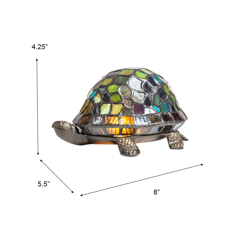 Pemberly Row Contemporary Transitional Blue Turtle Accent Lamp