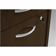 Pemberly Row 60W Bow Front L Desk with Drawers in Mocha Cherry - Engineered Wood