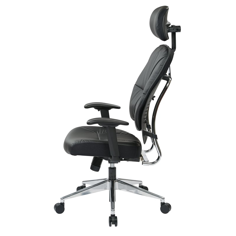 Pemberly Row Contemporary Black Bonded Leather Managers Chair