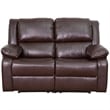 Pemberly Row Leathersoft Upholstered Reclining Loveseat in Brown
