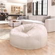 Pemberly Row Modern Oversized Faux Fur Bean Bag Chair in White