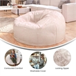 Pemberly Row Modern Oversized Faux Fur Bean Bag Chair in White