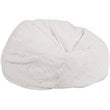 Pemberly Row Modern Oversized Faux Fur Bean Bag Chair in White