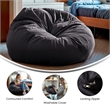 Pemberly Row Modern / Contemporary Oversized Bean Bag Chair in Gray