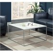 Pemberly Row Modern Faux Marble Coffee Table in Silver Metal Frame