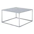 Pemberly Row Modern Faux Marble Coffee Table in Silver Metal Frame