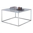 Pemberly Row Modern Faux Marble Coffee Table in Silver Metal Frame