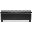 Pemberly Row Modern Leather Tufted Storage Ottoman Bench in Black