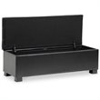 Pemberly Row Modern Leather Tufted Storage Ottoman Bench in Black