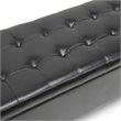 Pemberly Row Modern Leather Tufted Storage Ottoman Bench in Black