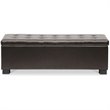 Pemberly Row Modern Leather Tufted Storage Ottoman Bench in Brown