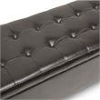 Pemberly Row Modern Leather Tufted Storage Ottoman Bench in Brown